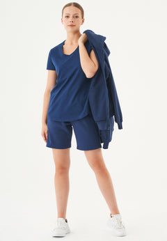 Sheyma Organic Cotton Sweatshorts Navy