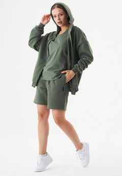 Sheyma Sweatshort Olijf
