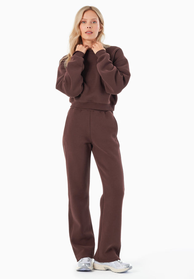 SILLIVIA Crop Sweatshirt Bitter Chocolate