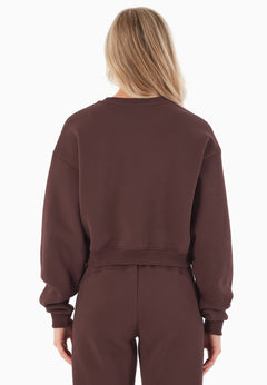 SILLIVIA Crop Sweatshirt Bitter Chocolate