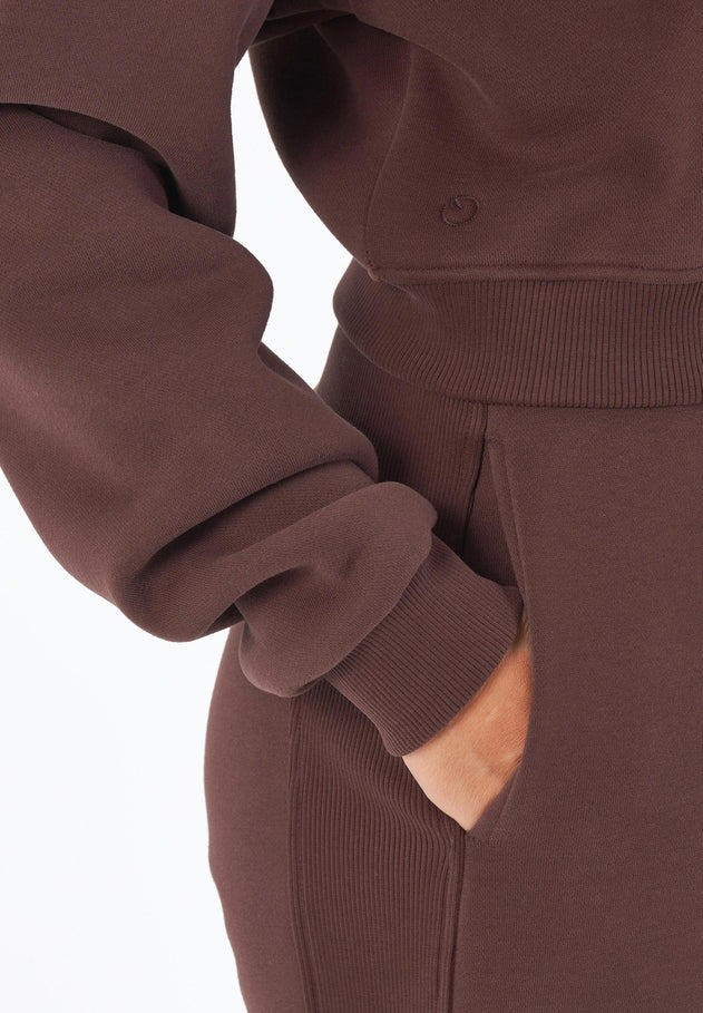 SILLIVIA Crop Sweatshirt Bitter Chocolate