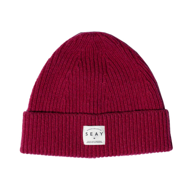 SEAY Regenerated Wool Beanie Plum Wine