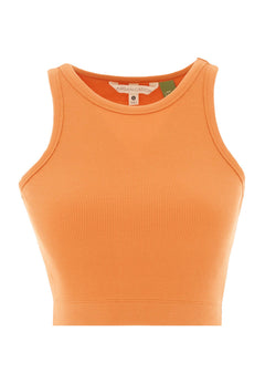 Sonnia Geribbeld Croptop Apricot Tan