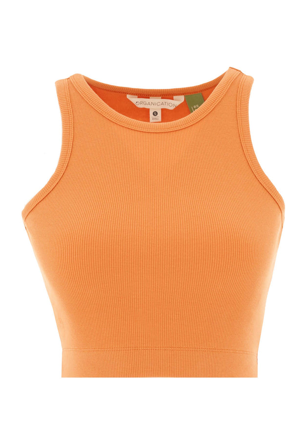 Sonnia Geribbeld Croptop Apricot Tan