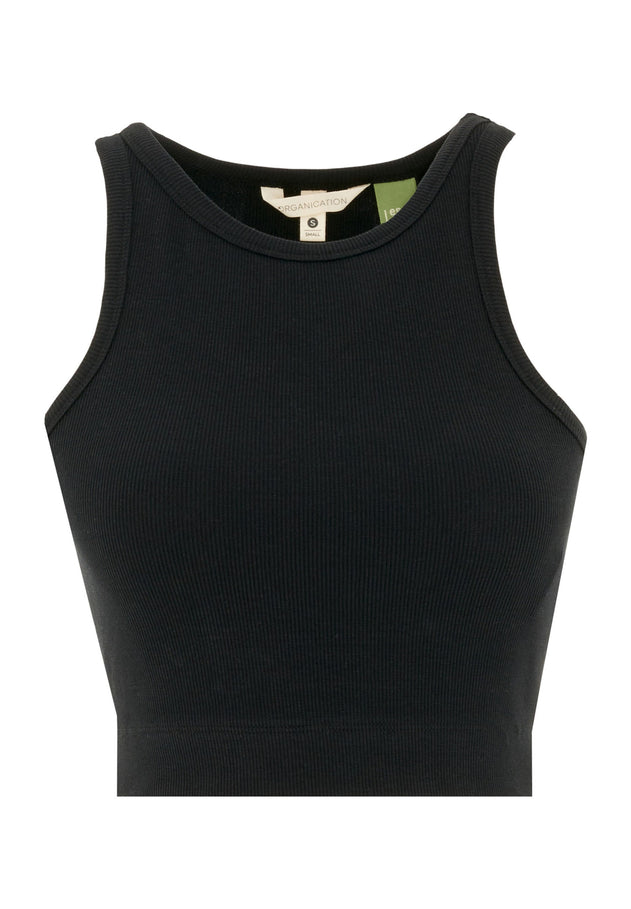 Sonnia Geribbeld Croptop Zwart