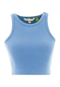Sonnia Geribbeld Croptop Blue Fog