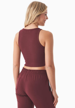 Sonnia Geribbeld Croptop Bordeaux