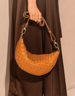 Leo Bag Woven Soft Grain Leather Wild Oak