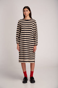 Pasu Dress Beige / Black Stripes