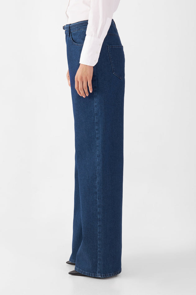 Sunny Wide Leg Classic Jeans Dark Blue