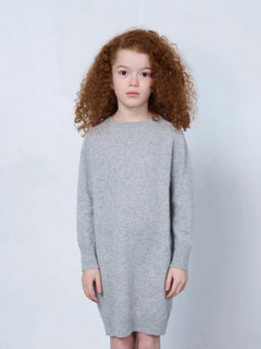 Kids' Cashmere Sweater Dress Grey