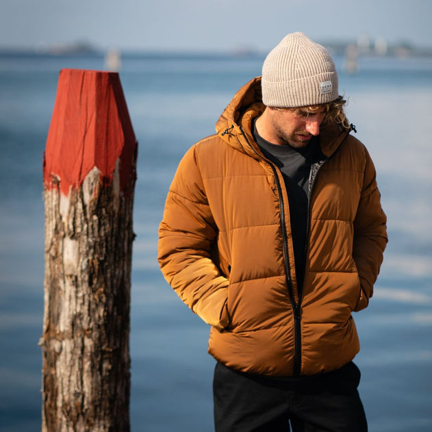 Hooded Puffer Jacket Orange Marmalade