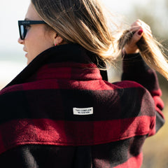 Women's Checked Plaid Coat Red/Black