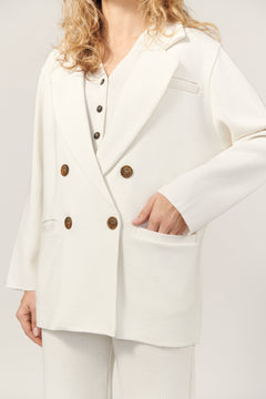 Forza Knitted Merino Blazer White