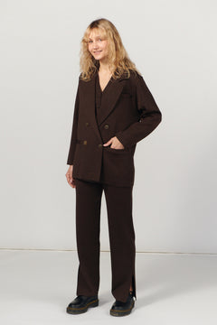 Forza Knitted Merino Blazer Chocolate