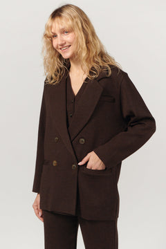 Forza Knitted Merino Blazer Chocolate