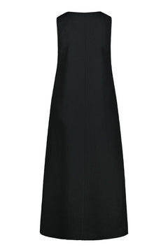 Sandholm Linen Midi Dress Raven Black