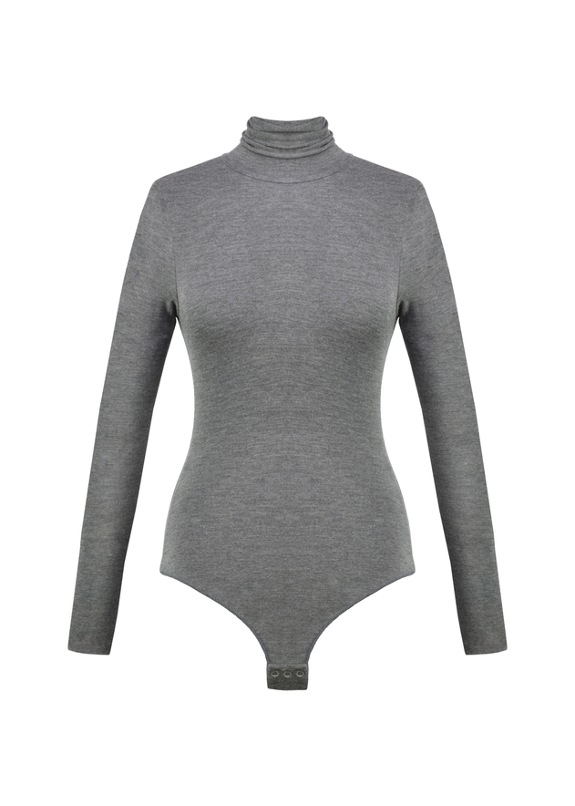 Belle Turtleneck Bodysuit Grey