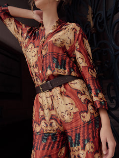 Full Button Front Printed Shirt