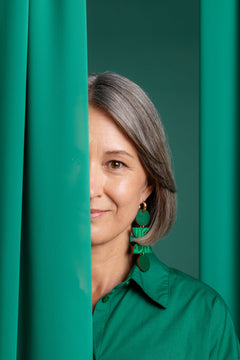 Forever Growing Wooden 4-Piece Earrings Green/Gold