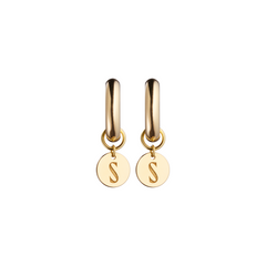 Forever Logo Pendant Hoops Gold