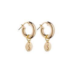 Forever Logo Pendant Hoops Gold