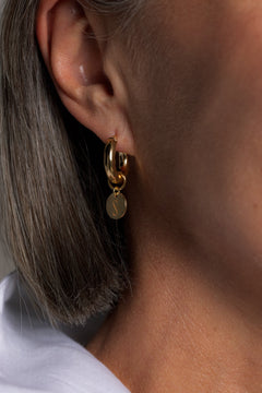Forever Logo Pendant Hoops Gold