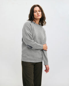 Smiling Knit Sweatshirt Grey Melange