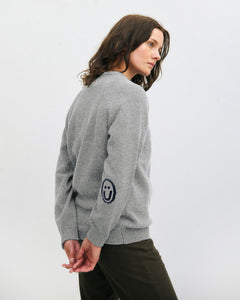 Smiling Knit Sweatshirt Grey Melange