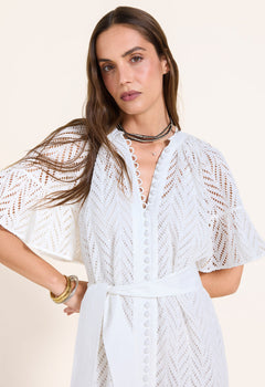 Solstice Midi Dress Crispy White