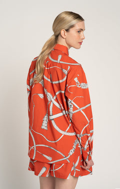 Csutak Oversized Poplin Shirt Whip Red