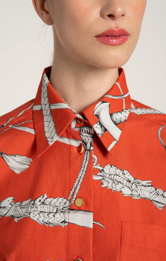 Csutak Oversized Poplin Shirt Whip Red