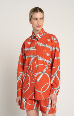 Csutak Oversized Poplin Shirt Whip Red