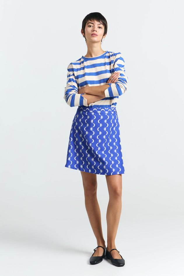 Polo Skirt Blue Moon Print
