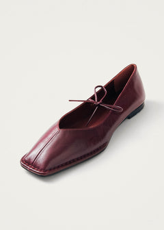 Sway Leather Ballet Flats Burgundy