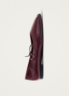 Sway Leather Ballet Flats Burgundy