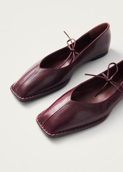 Sway Leather Ballet Flats Burgundy