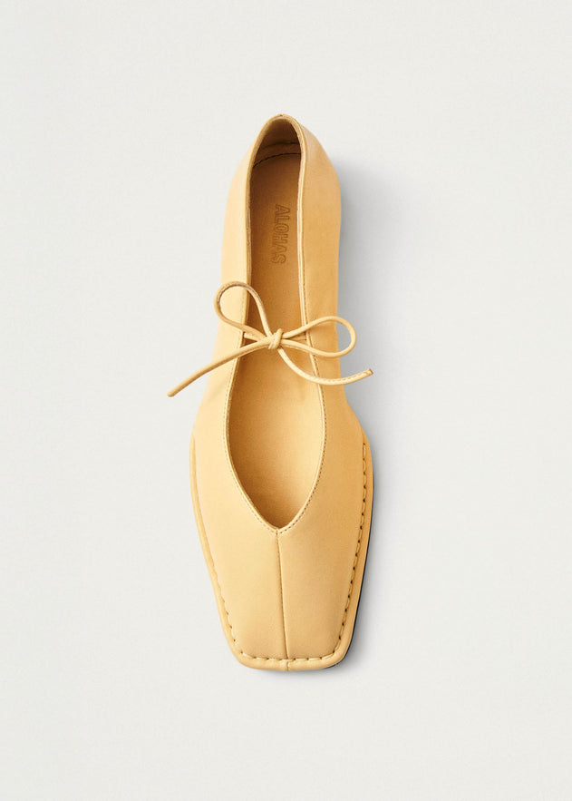 Sway Leather Ballet Flats Yellow Vanilla