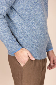 The Rodna Merino Wool V-Neck Jumper Arctic Blue