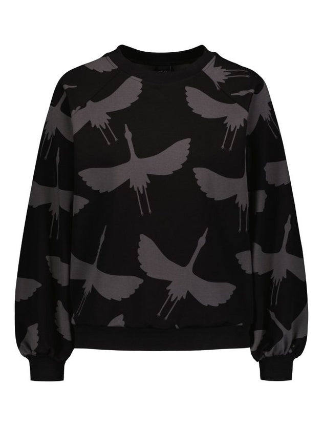 Rita Sweatshirt Cranes Black