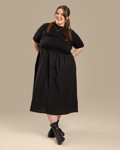 Poplin T-Shirt Dress Black