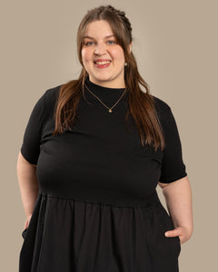 Poplin T-Shirt Dress Black