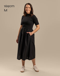 Poplin T-Shirt Dress Black