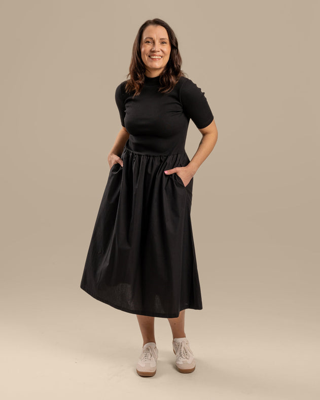 Poplin T-Shirt Dress Black