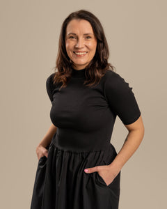 Poplin T-Shirt Dress Black
