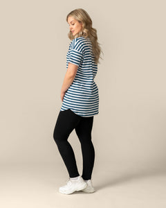 Long T-Shirt Petrol Stripes