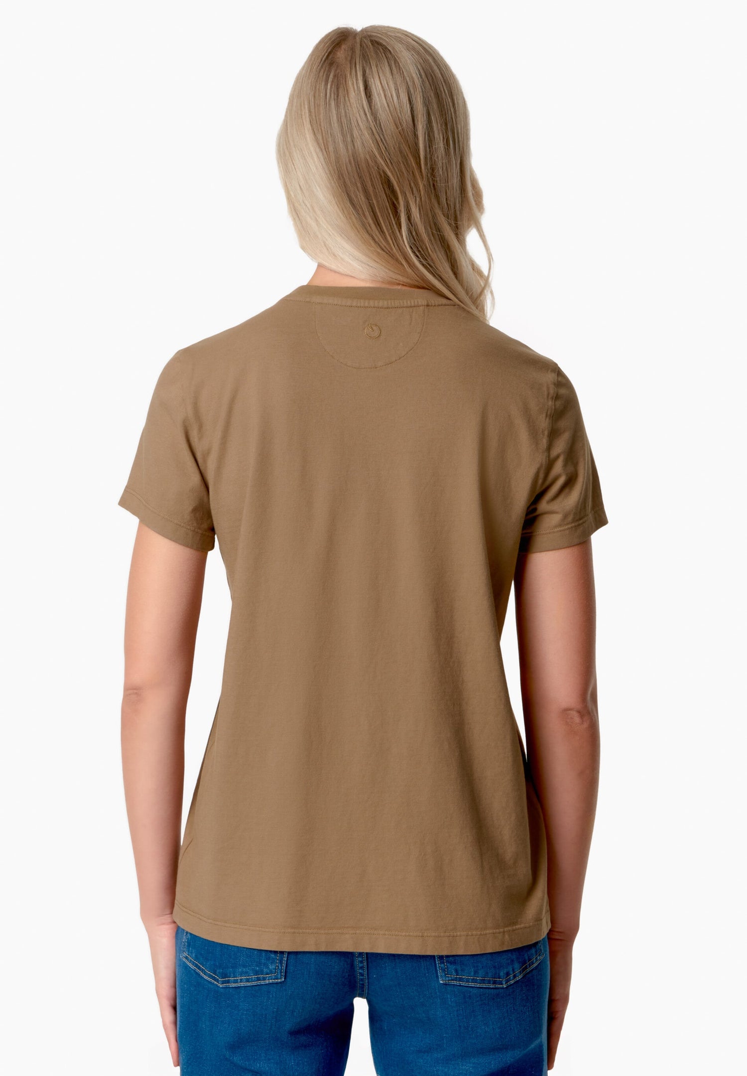 Women's Basic Round Neck T-Shirt Mocha Brown