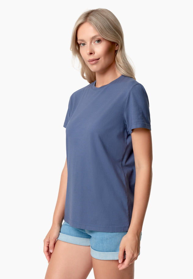 Women's Basic Round Neck T-Shirt Indigo Blue