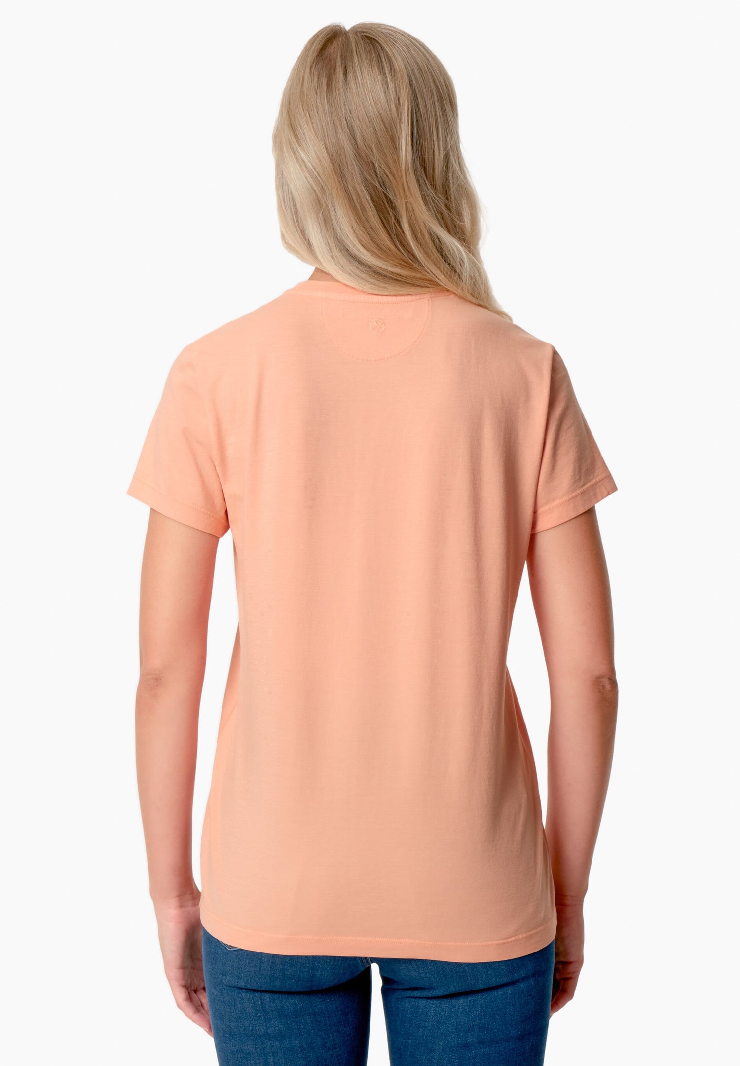 Women's Basic Round Neck T-Shirt Peach Orange