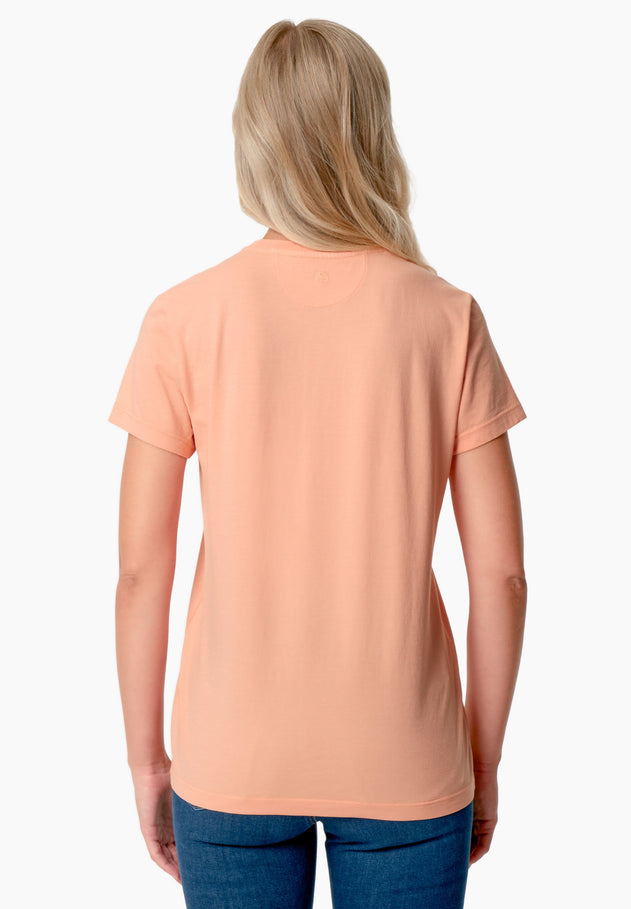 Women's Basic Round Neck T-Shirt Peach Orange